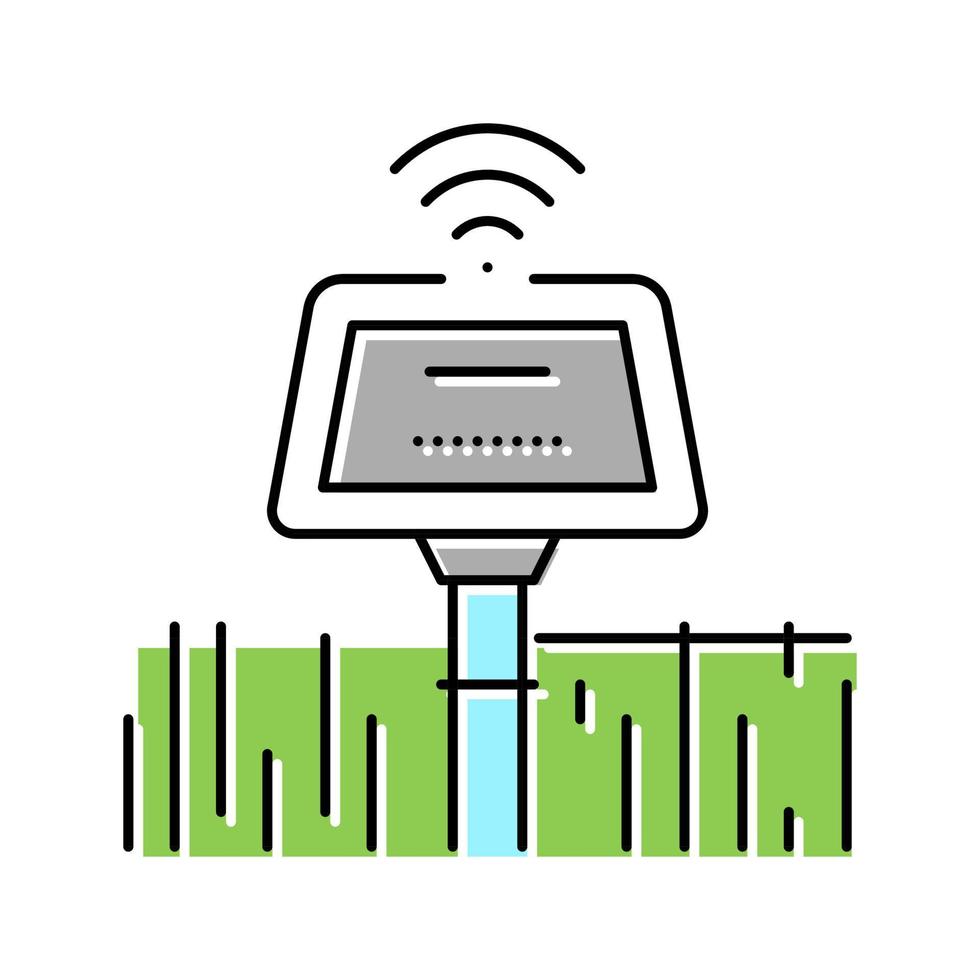 sensore agricoltura inteligente azienda agricola colore icona vettore illustrazione