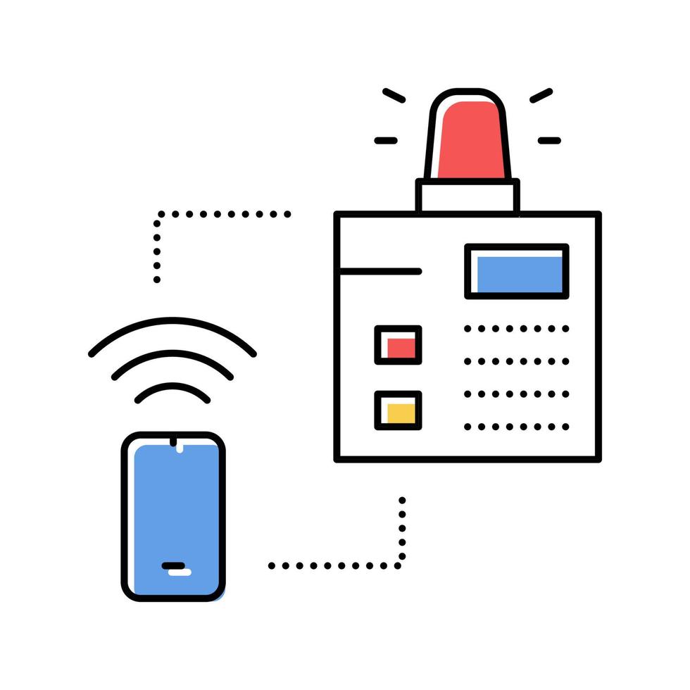 illustrazione vettoriale dell'icona del colore del pannello principale del sistema di sicurezza