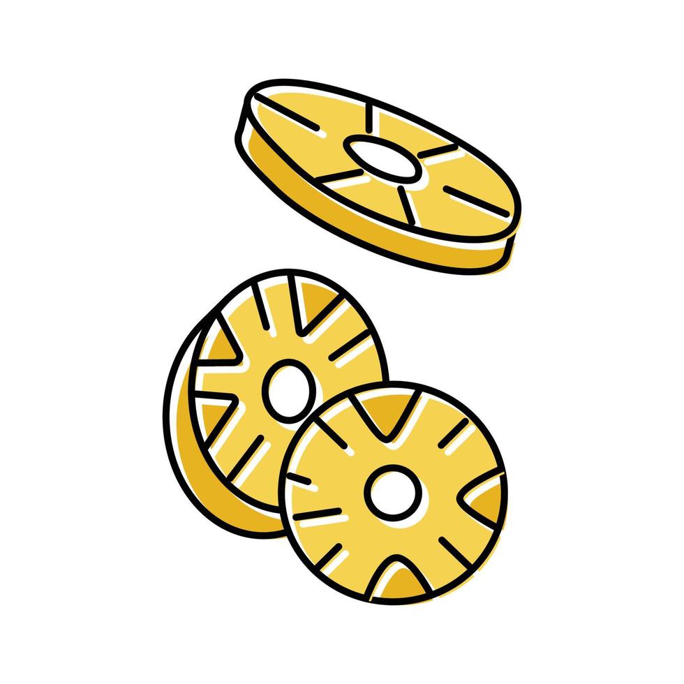 ananas fetta cibo tagliare colore icona vettore illustrazione