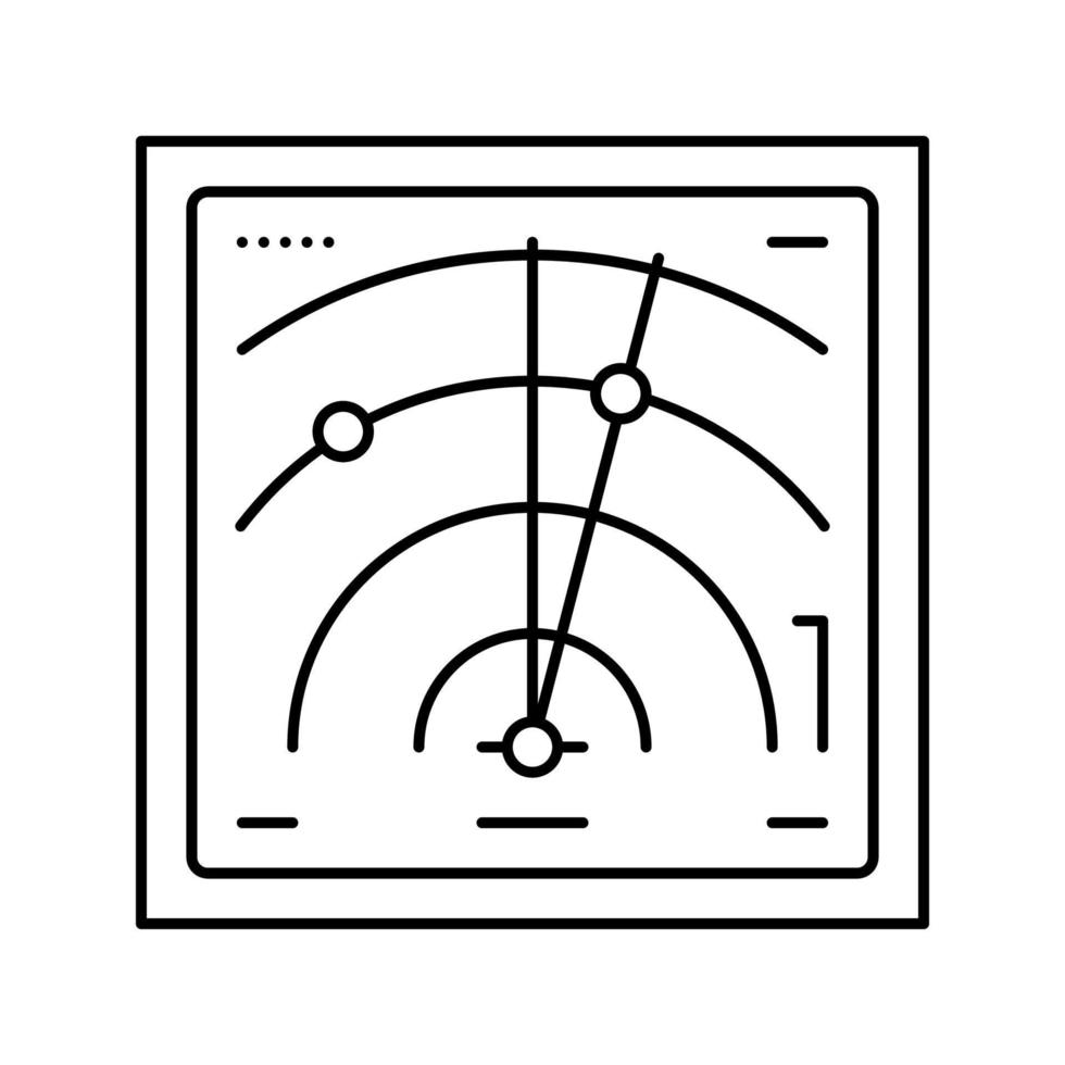 illustrazione vettoriale dell'icona della linea della tecnologia di localizzazione radar