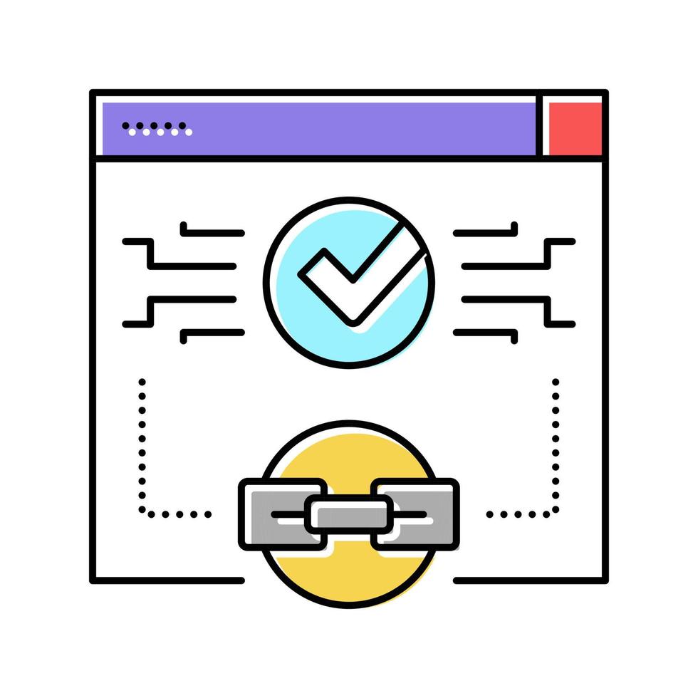 pertinente collegamento colore icona vettore illustrazione