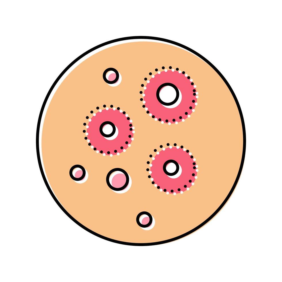 illustrazione vettoriale dell'icona del colore della malattia della pelle dell'acne