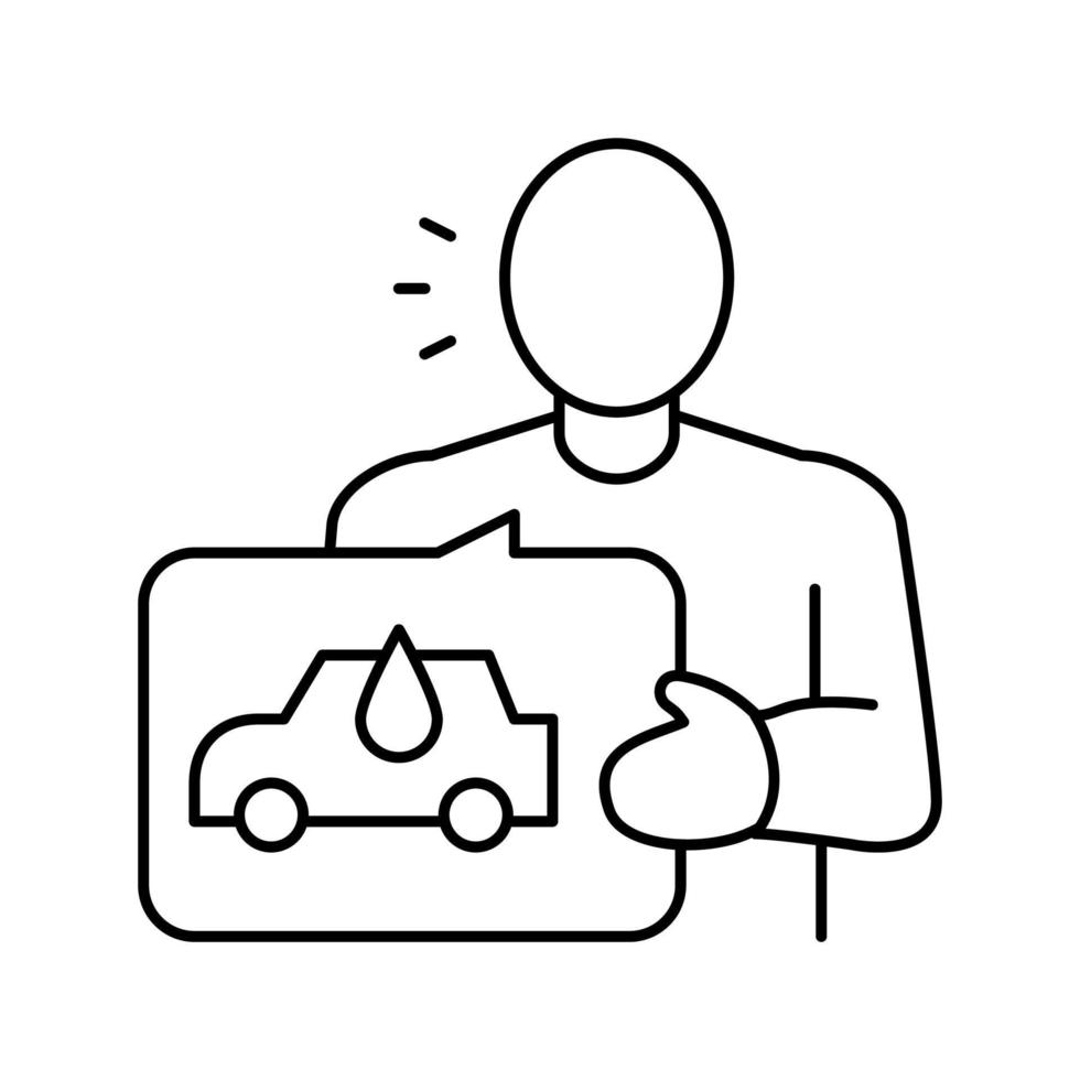 illustrazione vettoriale dell'icona della linea di servizio di autolavaggio del cliente