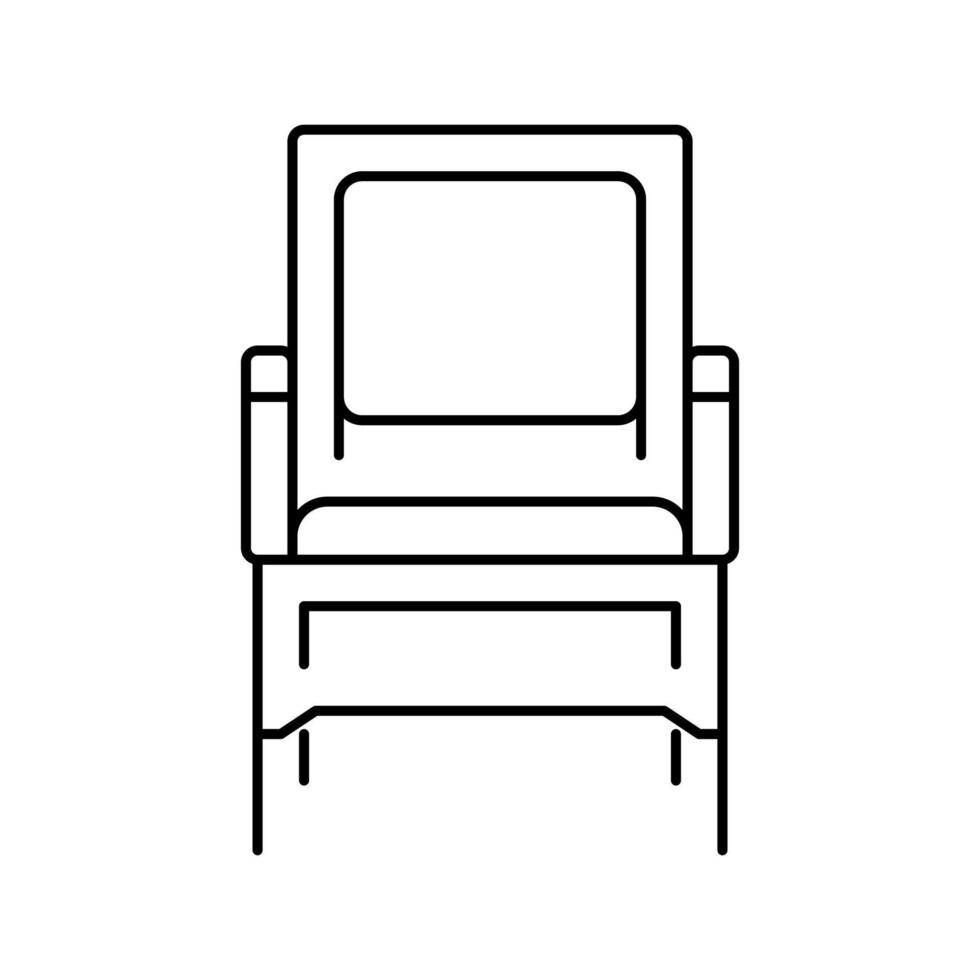 illustrazione vettoriale dell'icona della linea della sedia del patio del rattan