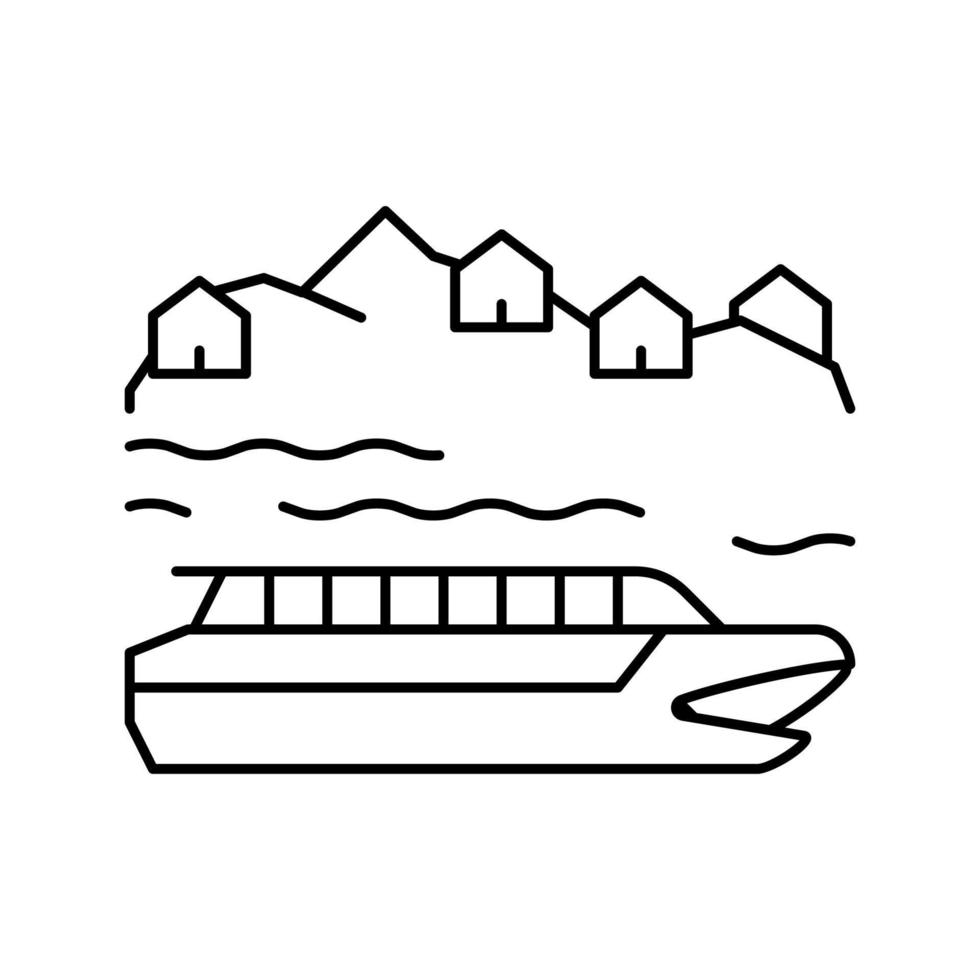 fiume crociera linea icona vettore illustrazione