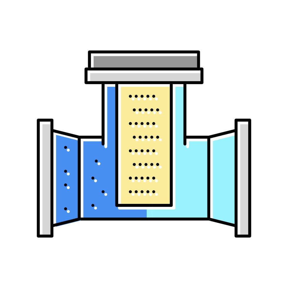 illustrazione vettoriale dell'icona del colore del filtro dell'acqua industriale