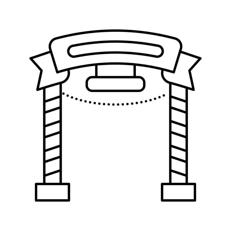 ingresso nell'illustrazione vettoriale dell'icona della linea del parco divertimenti