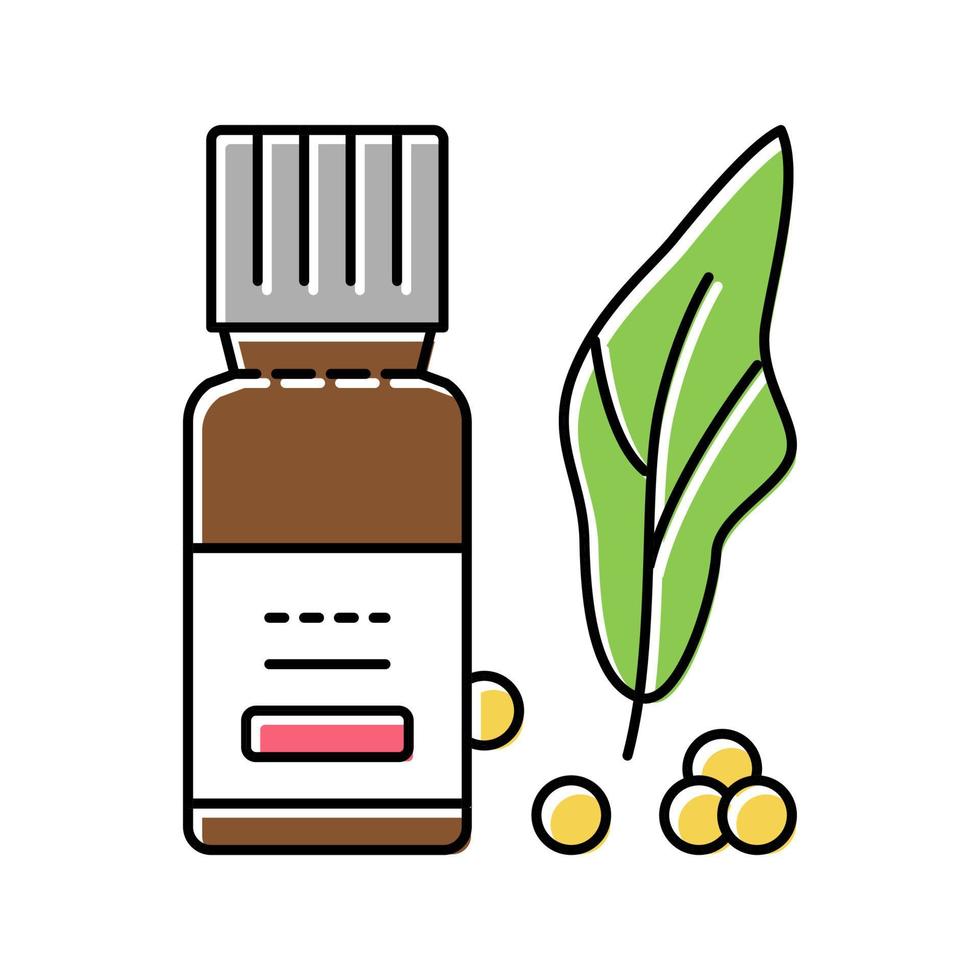 illustrazione vettoriale dell'icona del colore della fitoterapia delle vitamine naturali