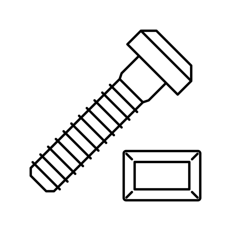 scanalatura a T bullone linea icona vettore illustrazione