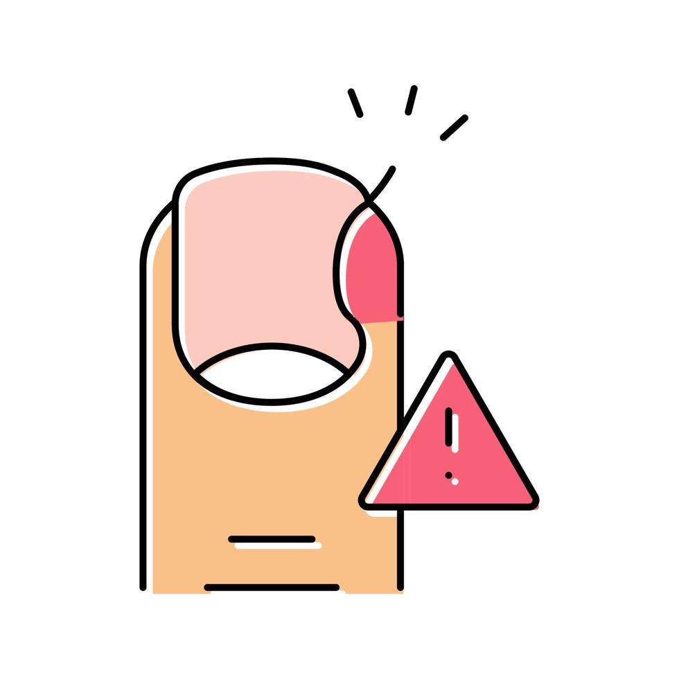 illustrazione vettoriale dell'icona del colore dell'infiammazione delle unghie
