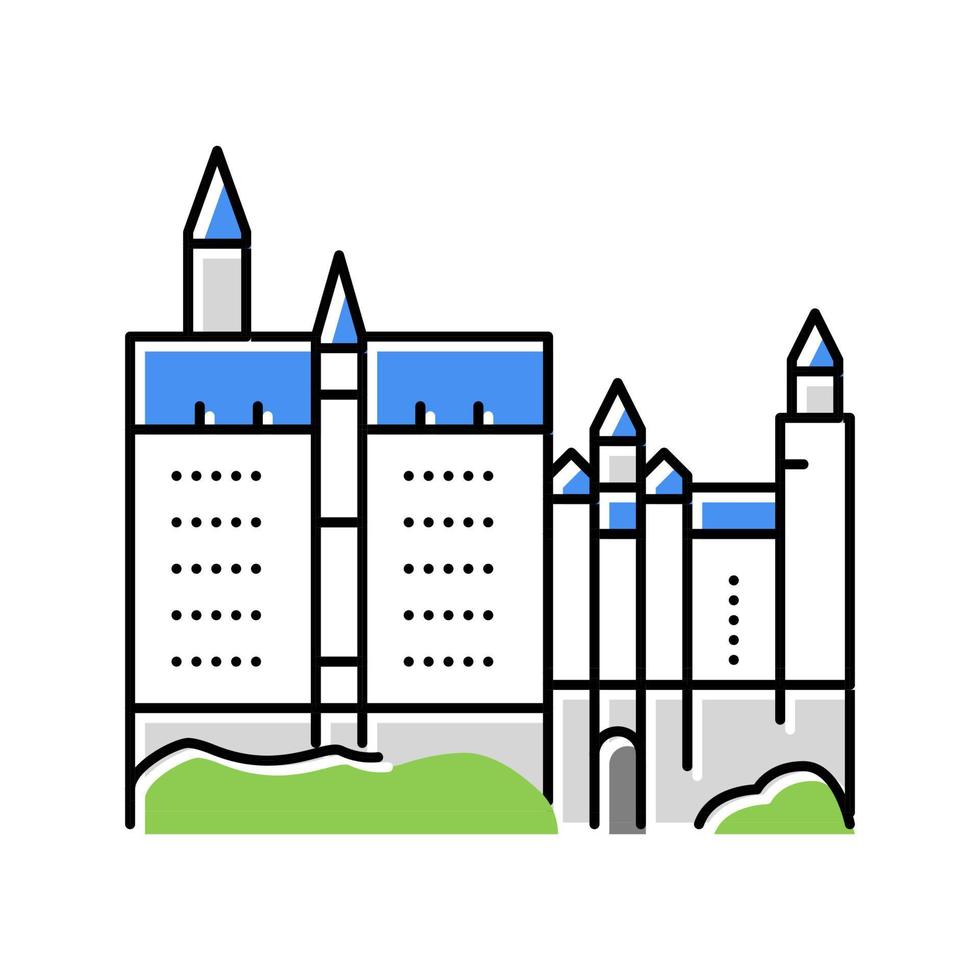 illustrazione vettoriale dell'icona del colore del castello di neuschwanstein