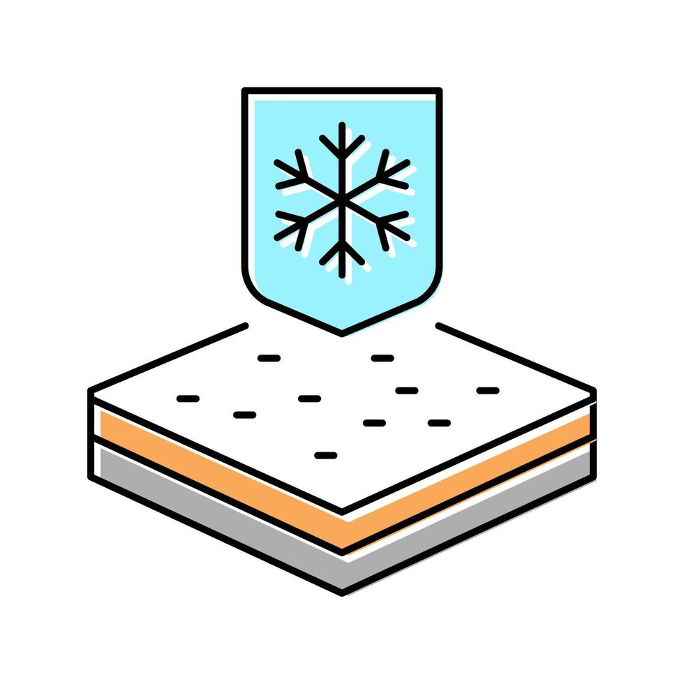 illustrazione vettoriale dell'icona del colore delle proprietà dei tessuti invernali