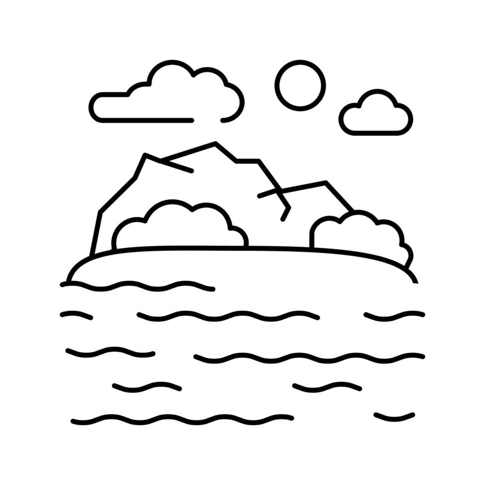 illustrazione vettoriale dell'icona della linea delle Hawaii della costa del mare