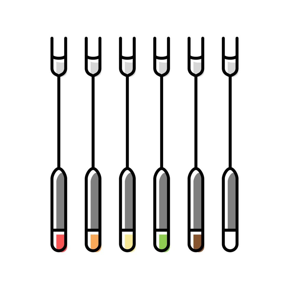 illustrazione vettoriale dell'icona del colore della fonduta di forchette