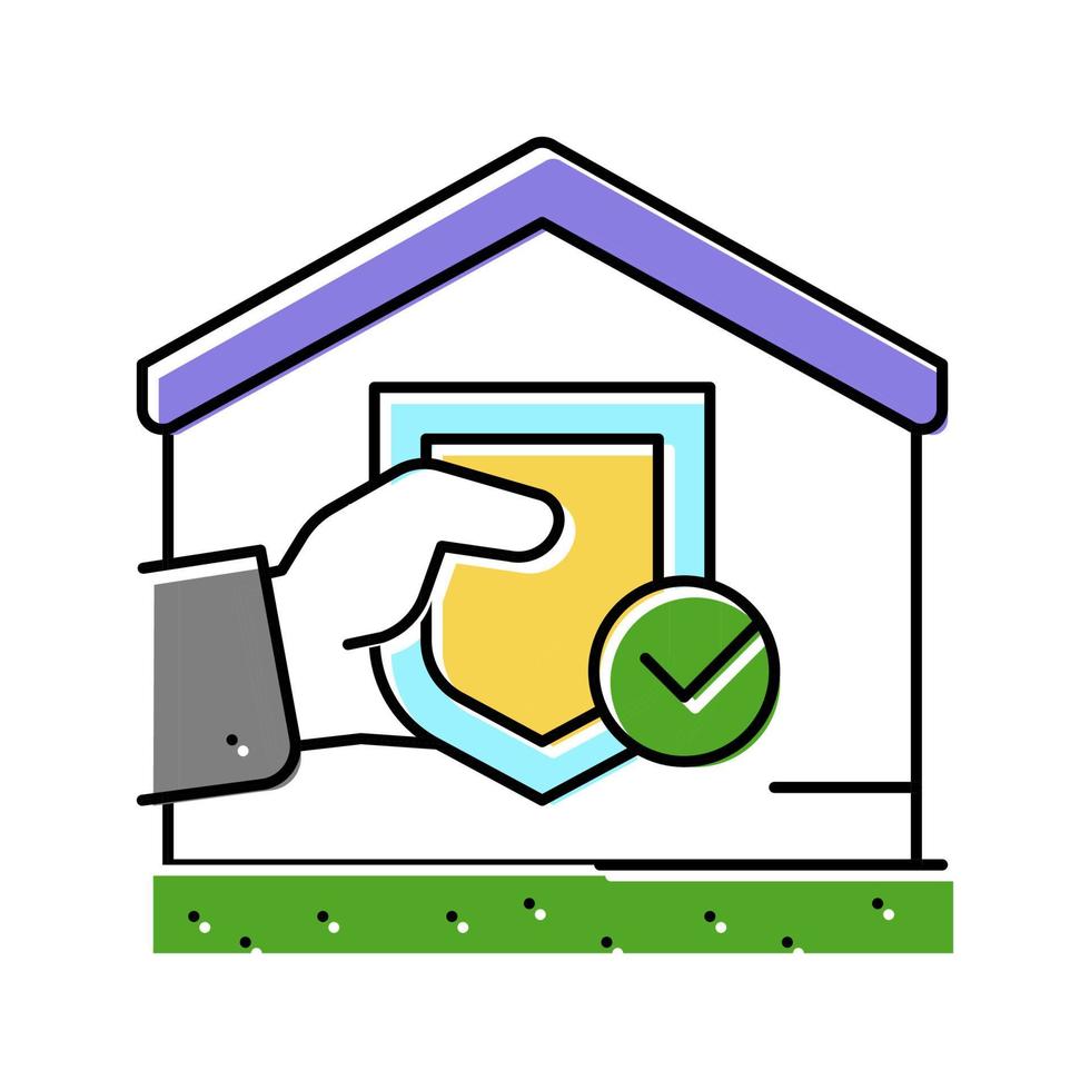 assicurazione proprietà tenuta casa colore icona vettore illustrazione