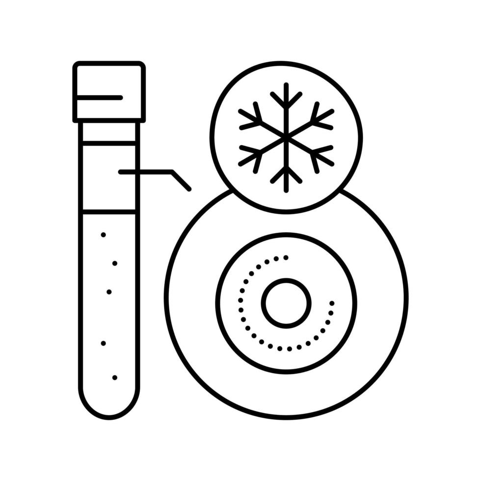 illustrazione vettoriale dell'icona della linea dell'embrione di congelamento