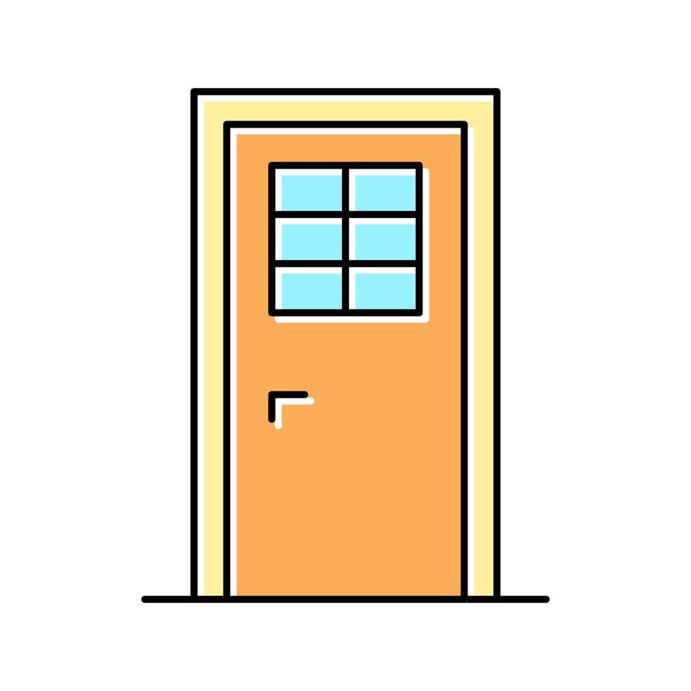 porta con illustrazione vettoriale dell'icona del colore della finestra