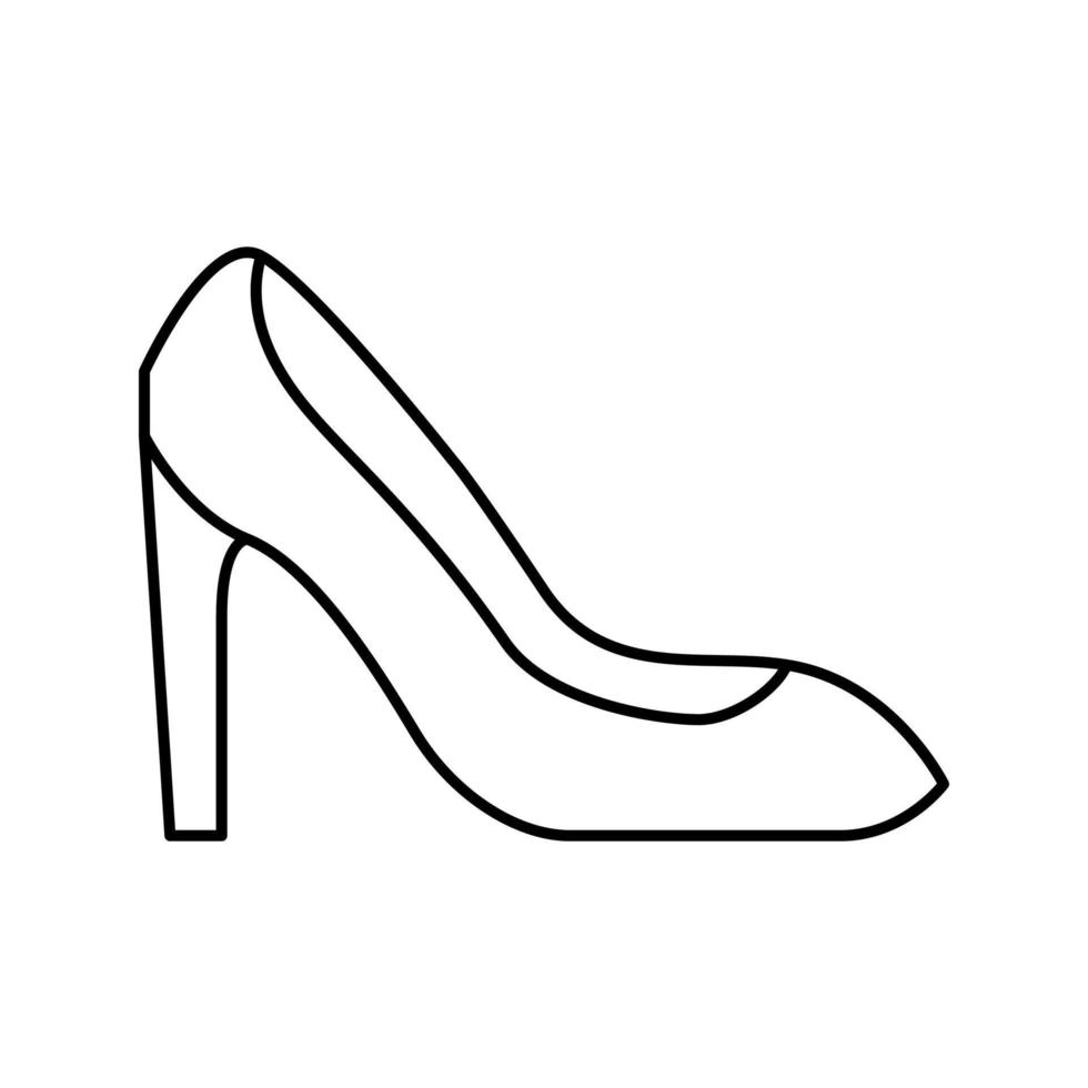 illustrazione nera del vettore dell'icona della linea di scarpe da donna