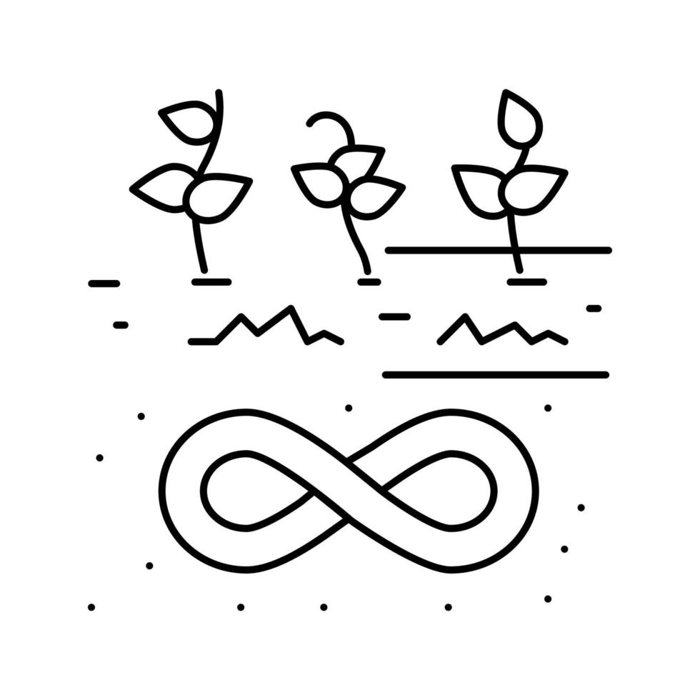illustrazione vettoriale dell'icona della linea di agricoltura sostenibile
