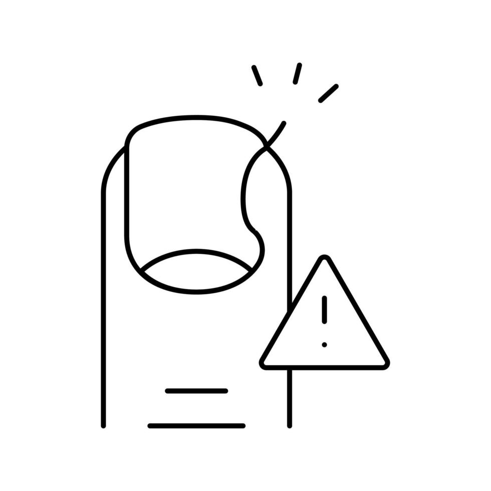 illustrazione vettoriale dell'icona della linea di infiammazione delle unghie