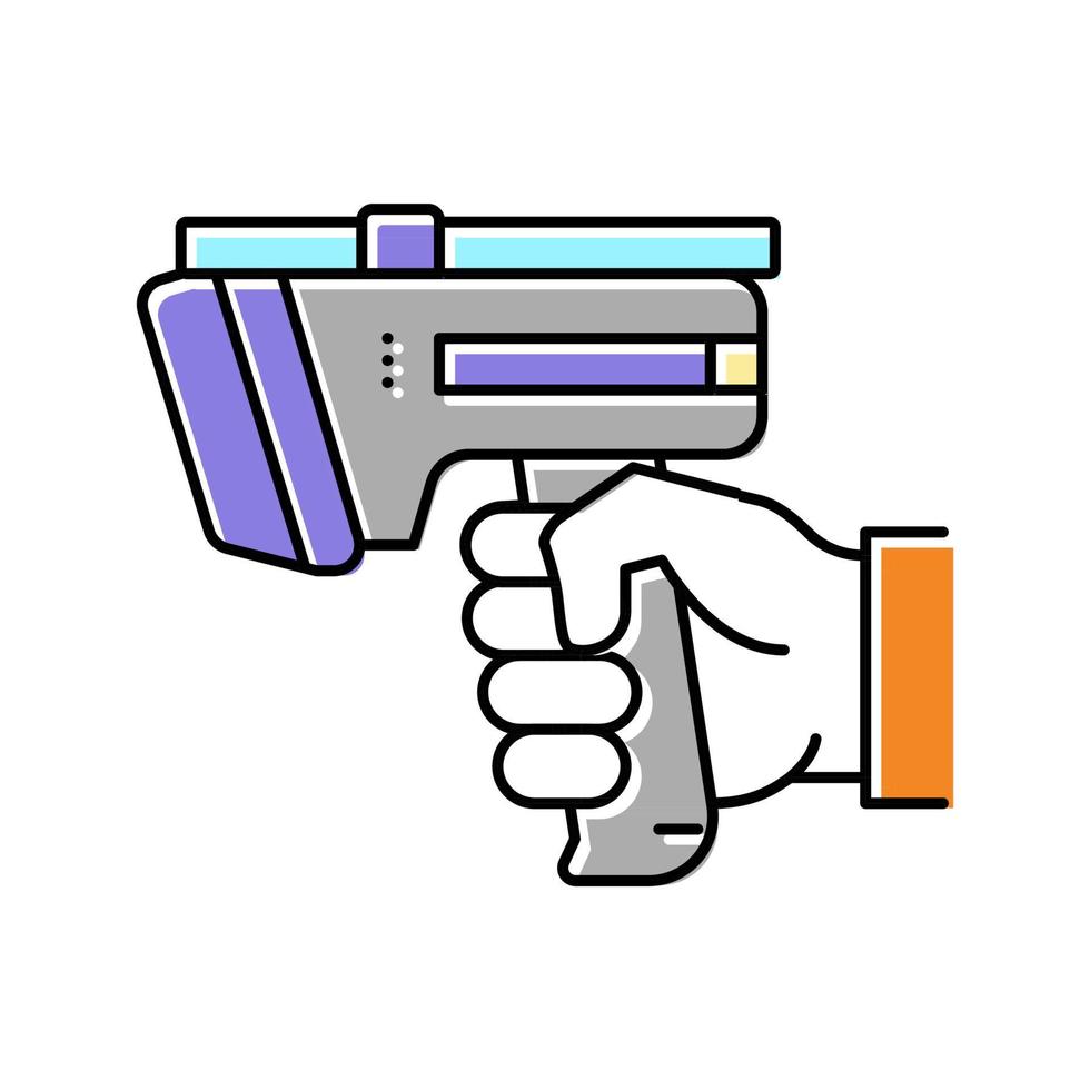 pistola laser per la scansione dell'icona a colori rfid illustrazione vettoriale