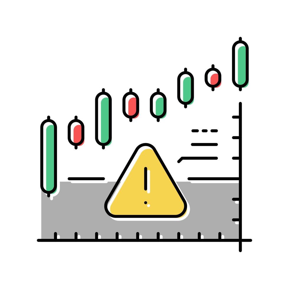 illustrazione vettoriale dell'icona del colore del mercato online della stagflazione