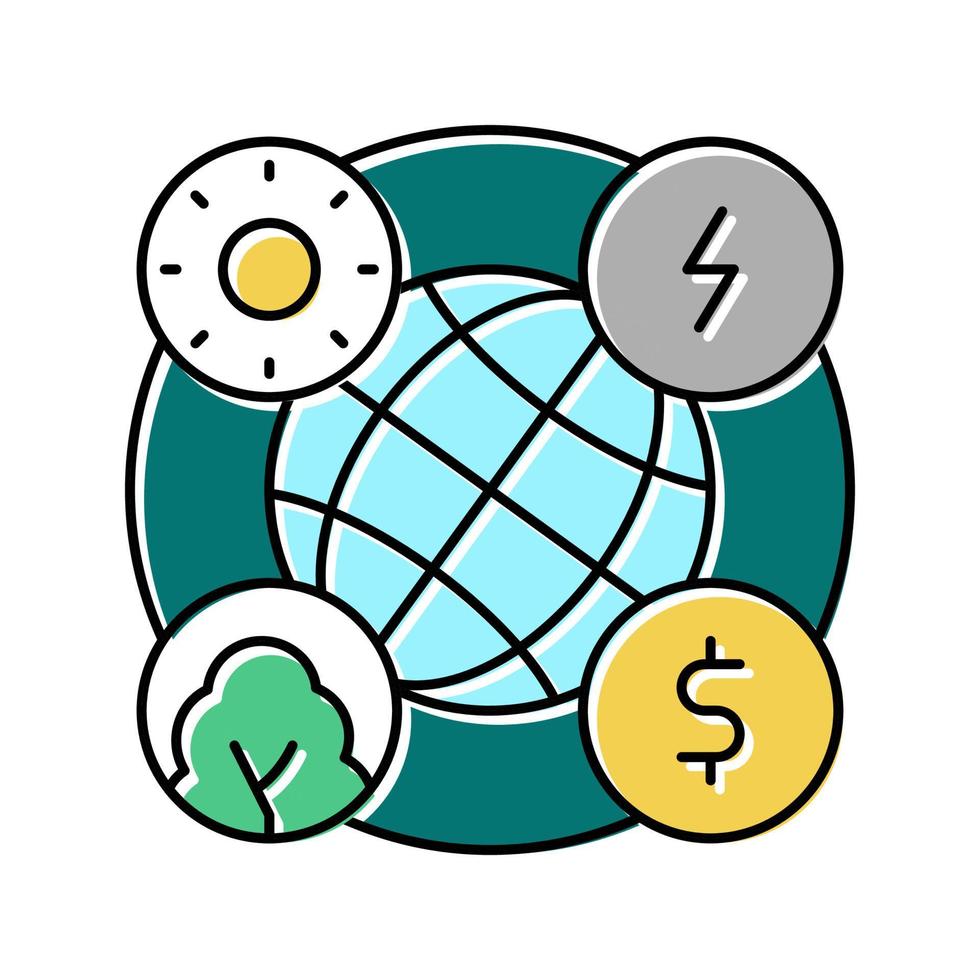 illustrazione vettoriale dell'icona del colore dell'economia circolare