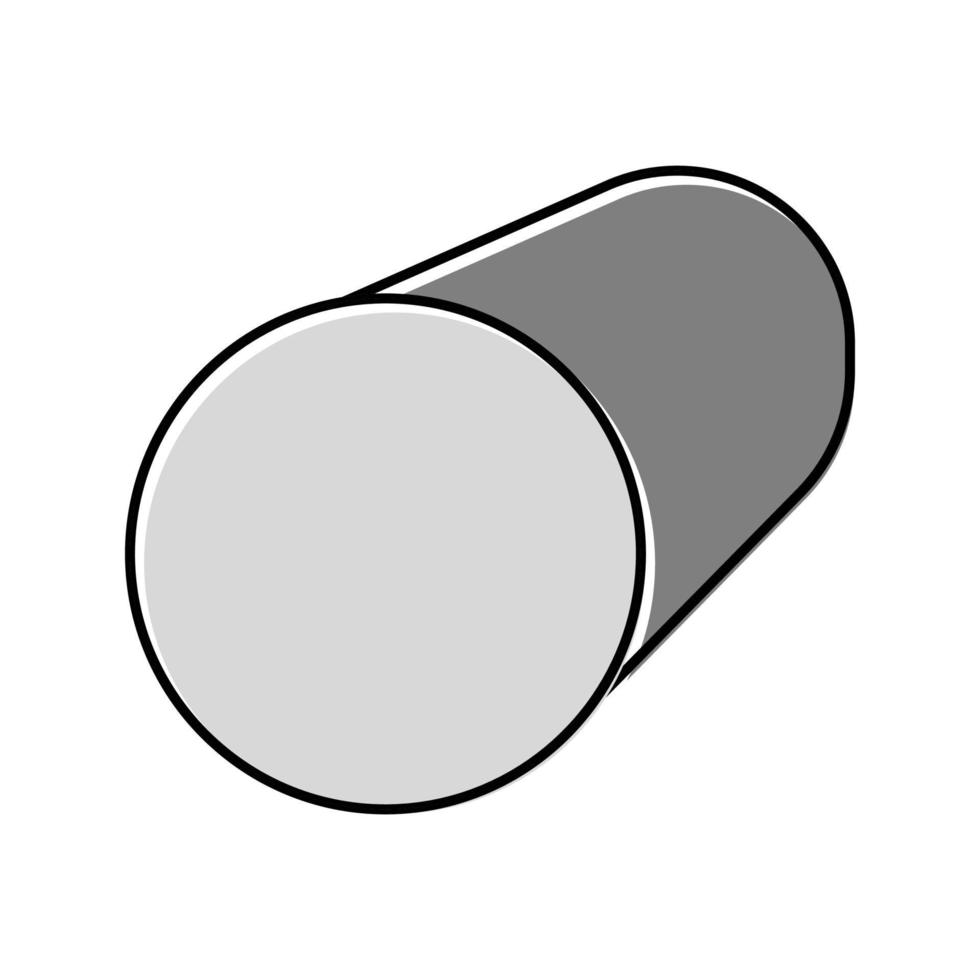 illustrazione vettoriale dell'icona del colore del profilo metallico della barra rotonda