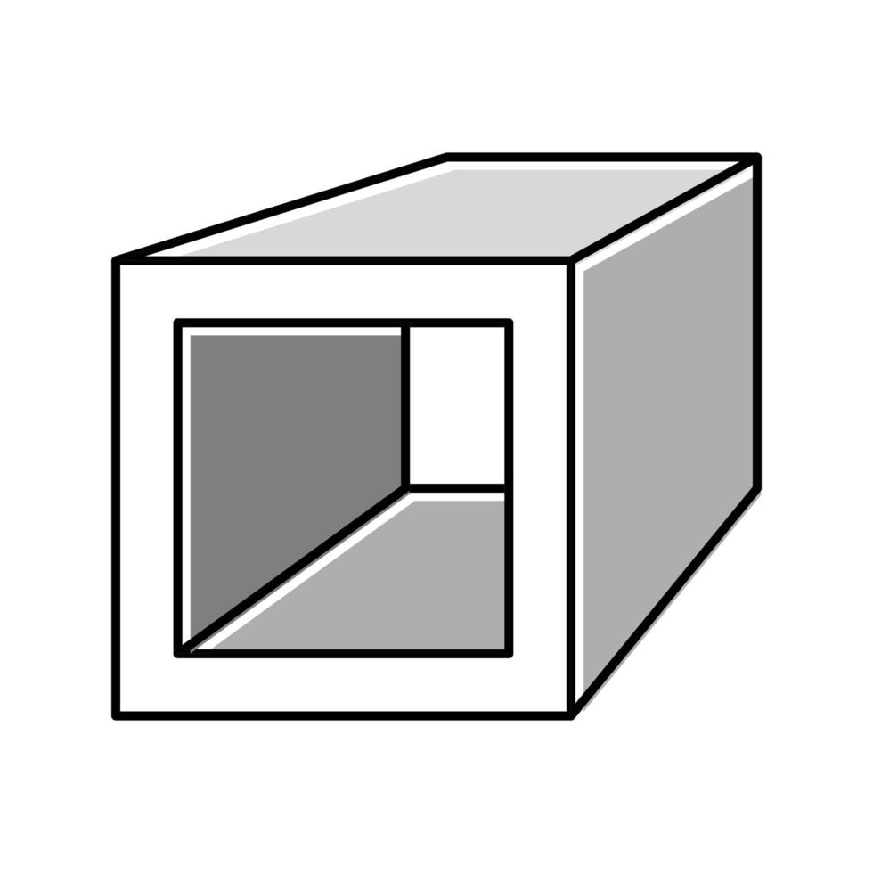illustrazione vettoriale dell'icona del colore del profilo metallico del tubo quadrato