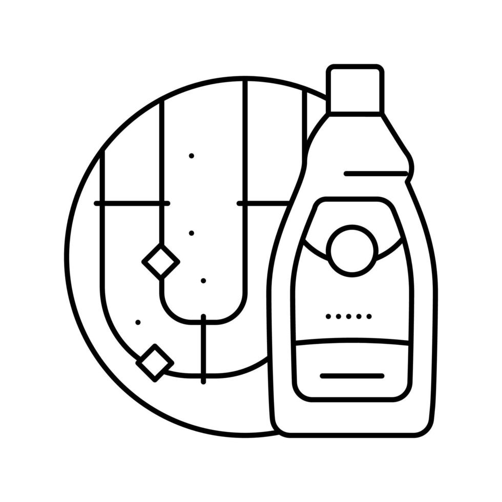 drain addetto alle pulizie detergente linea icona vettore illustrazione
