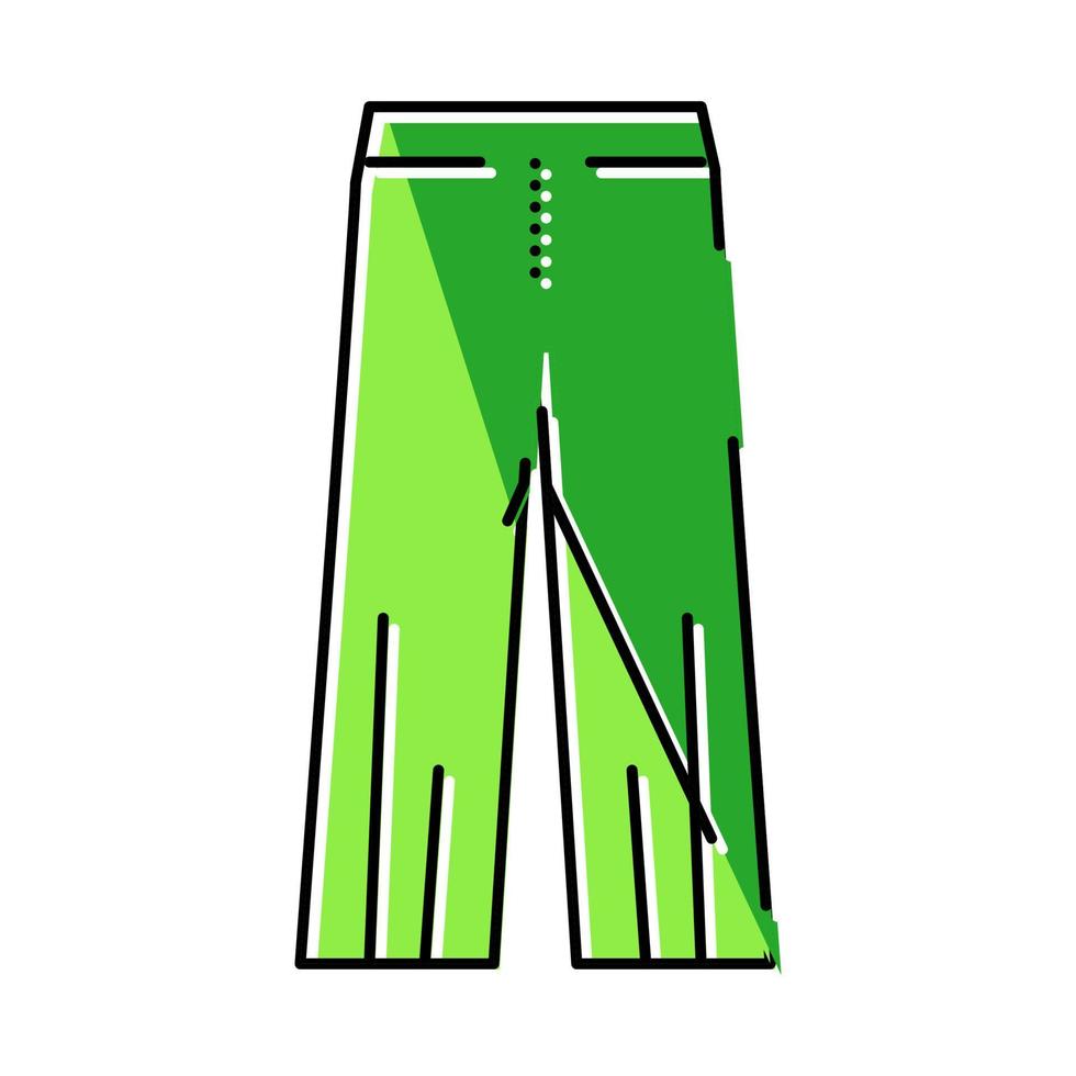 largo gamba pantaloni abbigliamento colore icona vettore illustrazione