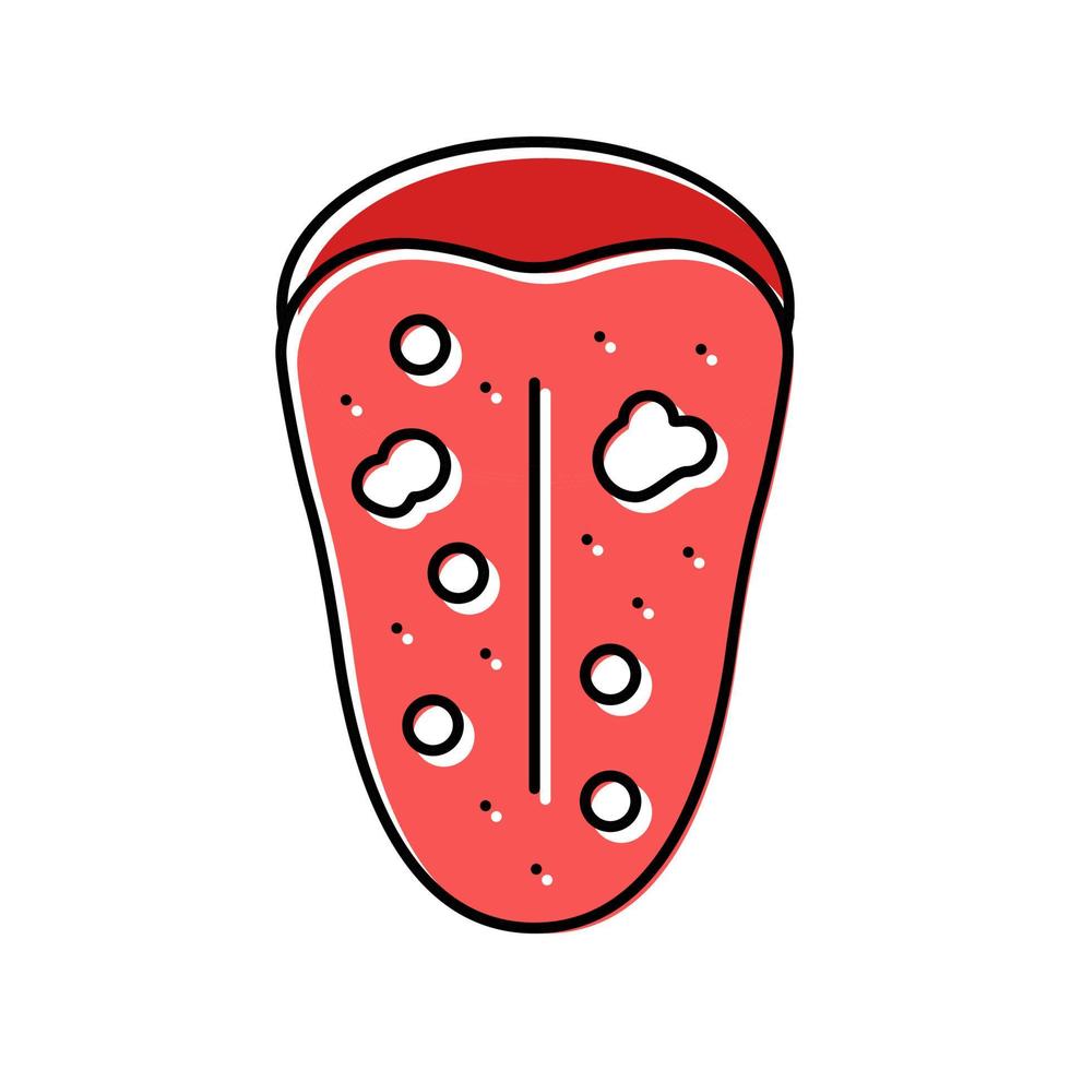 bianca macchie su lingua hiv sintomo colore icona vettore illustrazione