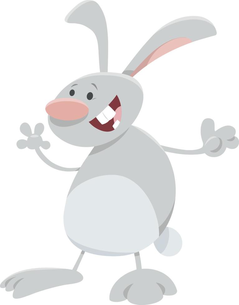 contento coniglio o coniglietto cartone animato animale personaggio vettore