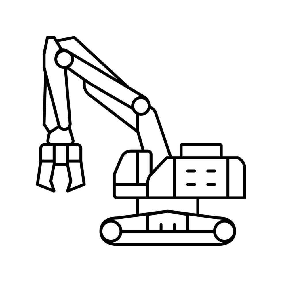 demolizione costruzione auto veicolo linea icona vettore illustrazione
