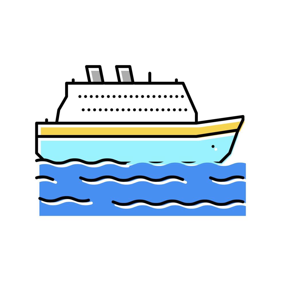 illustrazione vettoriale dell'icona del colore del trasporto marittimo della nave