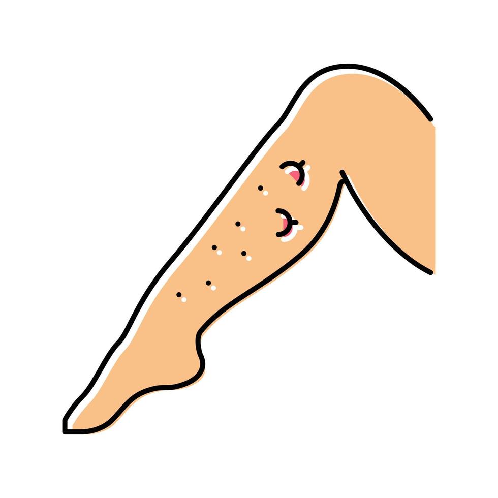 illustrazione vettoriale dell'icona del colore dei peli incarniti delle gambe