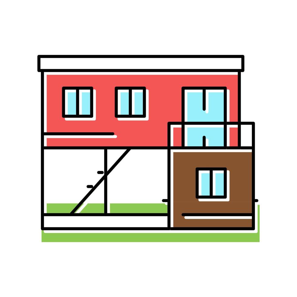 illustrazione vettoriale dell'icona del colore della casa del contenitore