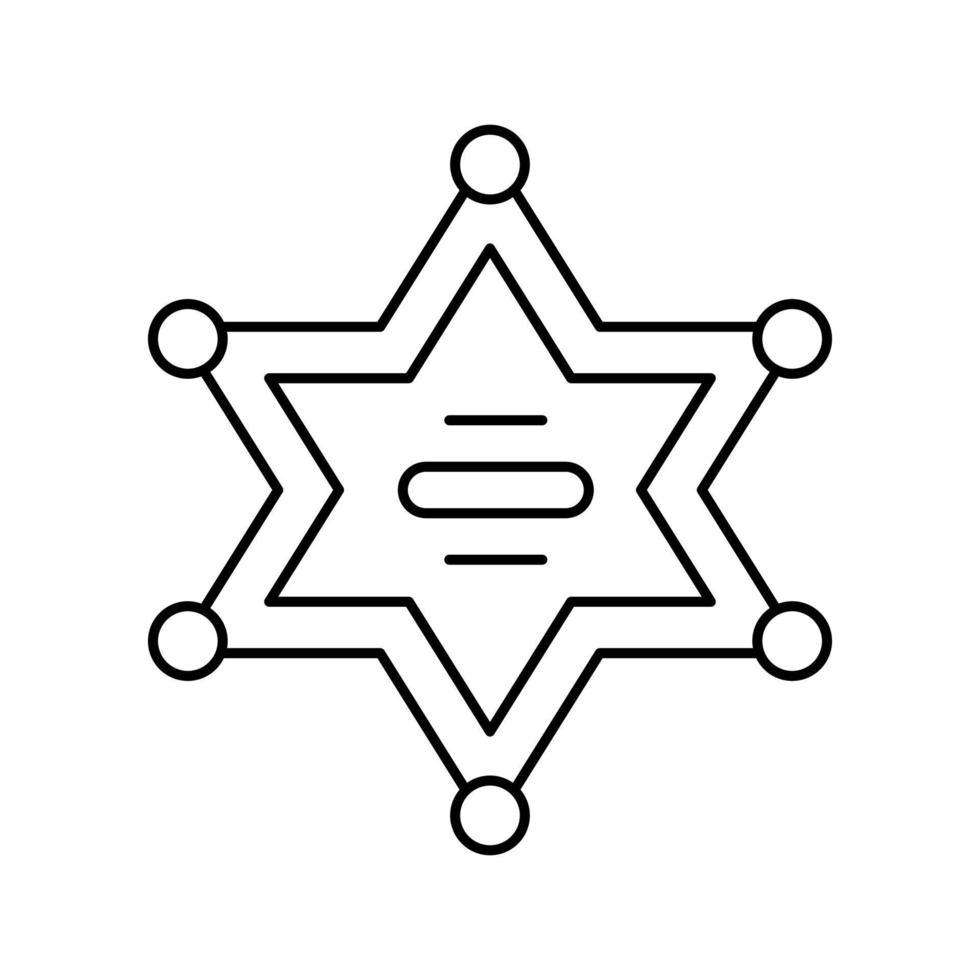 illustrazione vettoriale dell'icona della linea dello sceriffo del badge