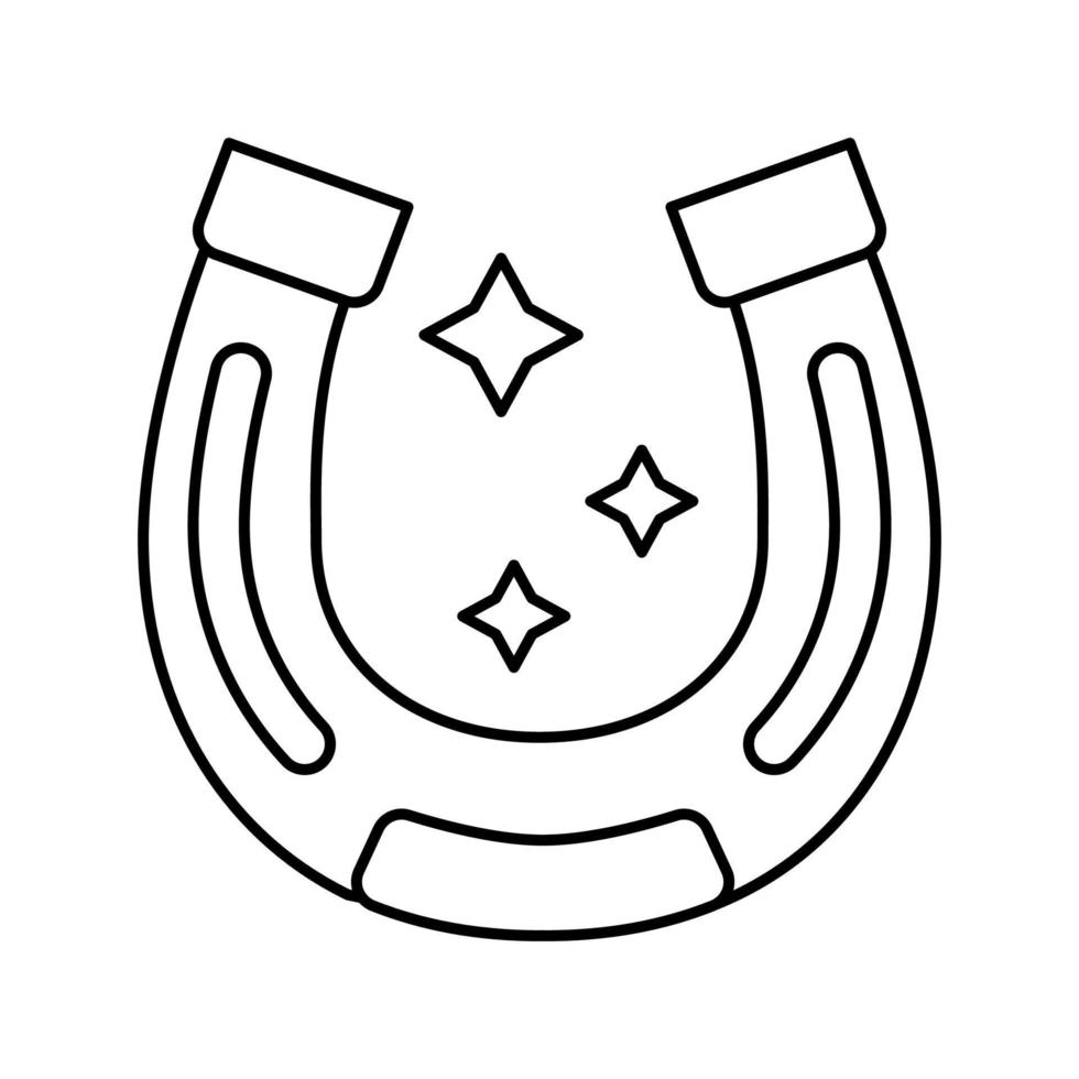 illustrazione vettoriale dell'icona della linea del lotto a ferro di cavallo fortunato