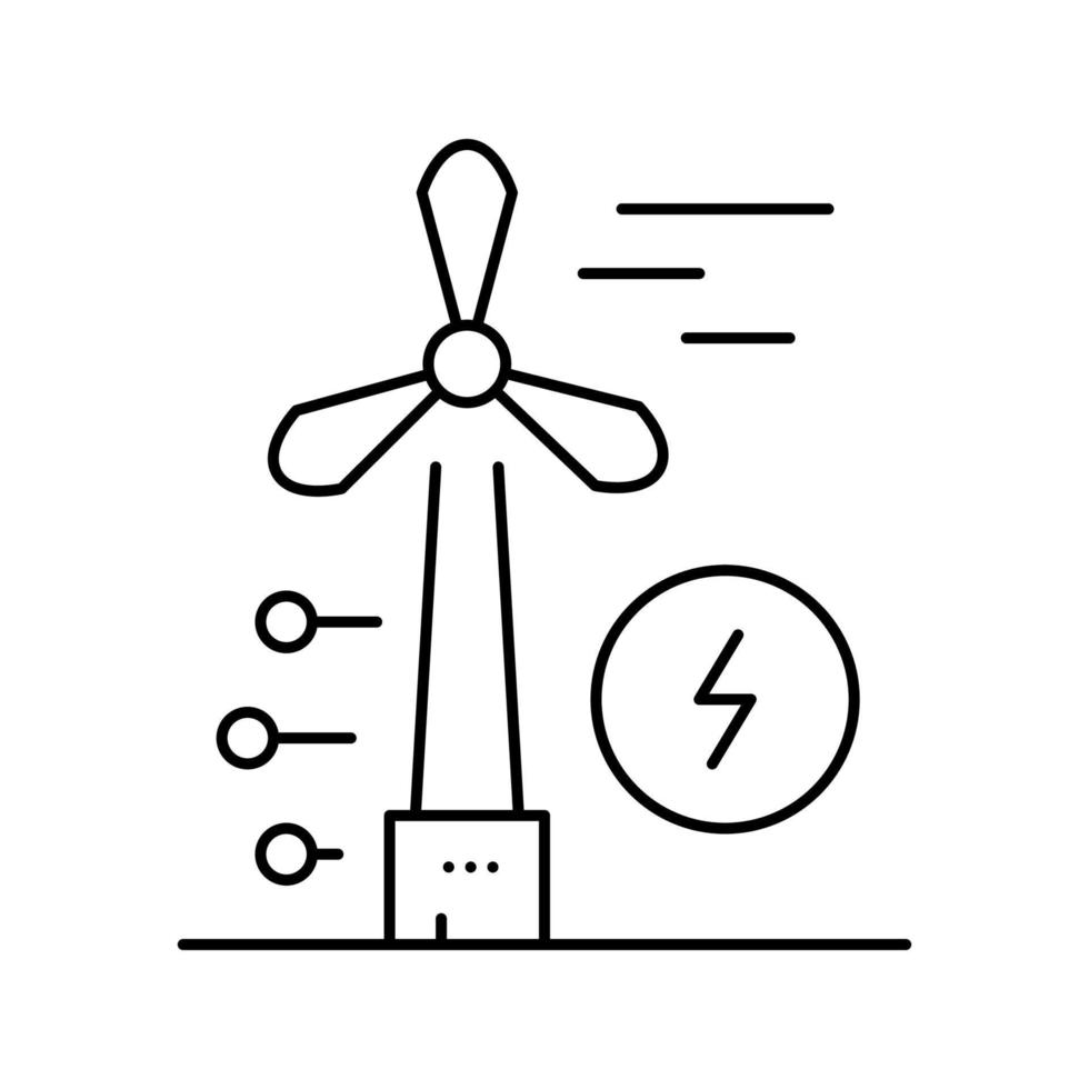 illustrazione nera del vettore dell'icona della linea della turbina di energia