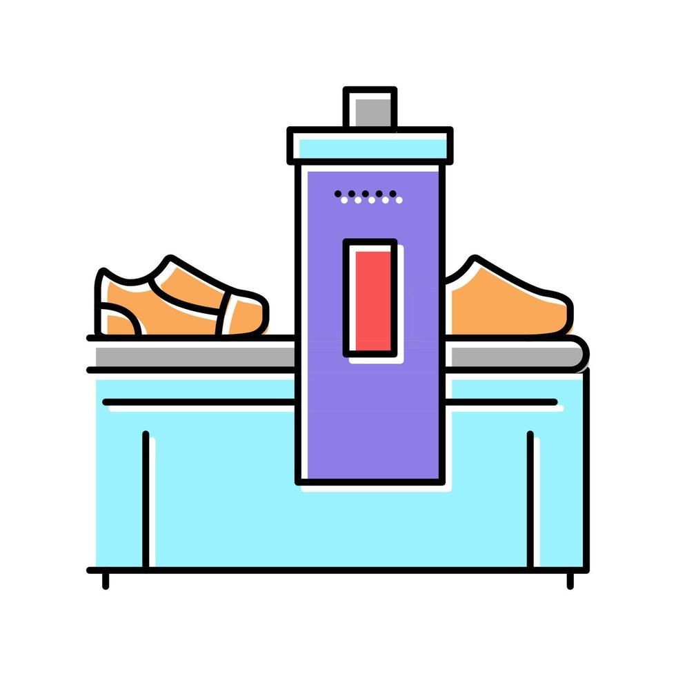 illustrazione vettoriale dell'icona del colore della macchina per la produzione di scarpe