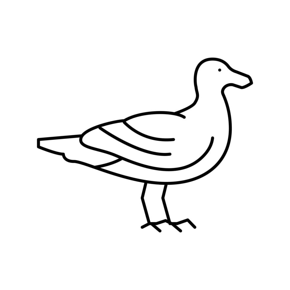 illustrazione vettoriale dell'icona della linea oceanica dell'uccello