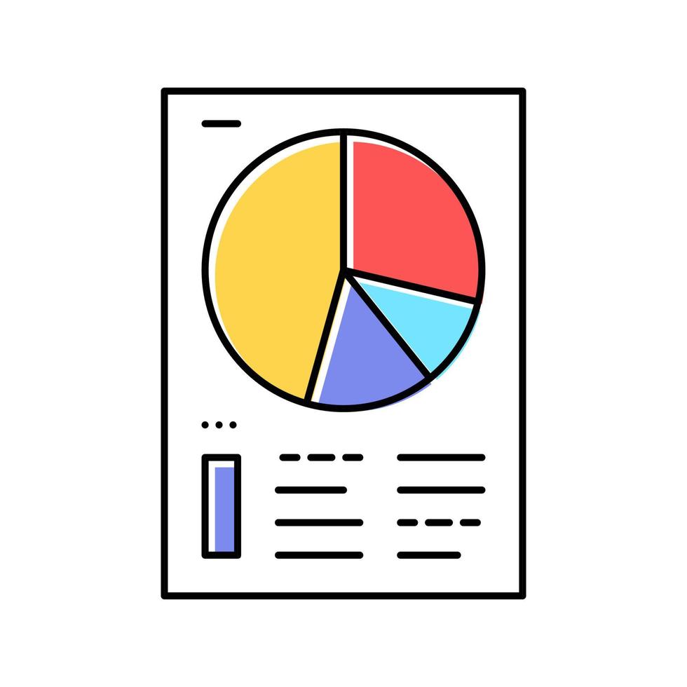 illustrazione vettoriale dell'icona del colore delle informazioni sul filtro del documento