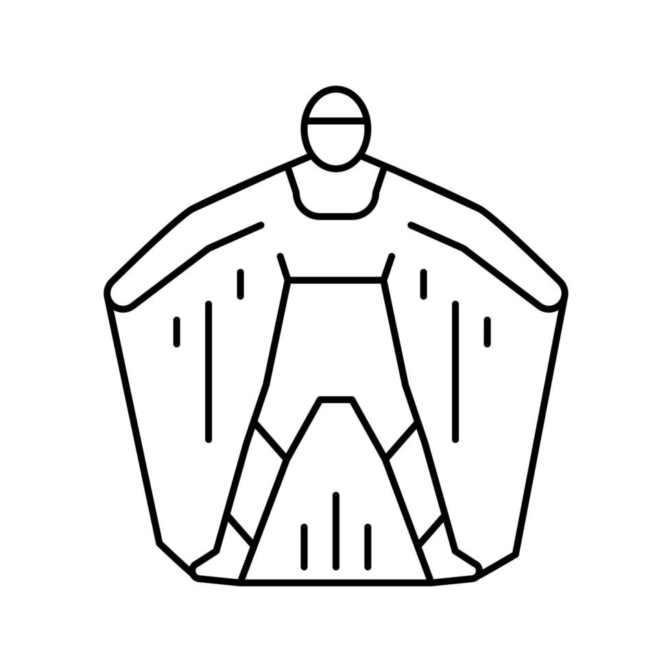 illustrazione vettoriale dell'icona della linea sportiva attiva estrema della tuta alare