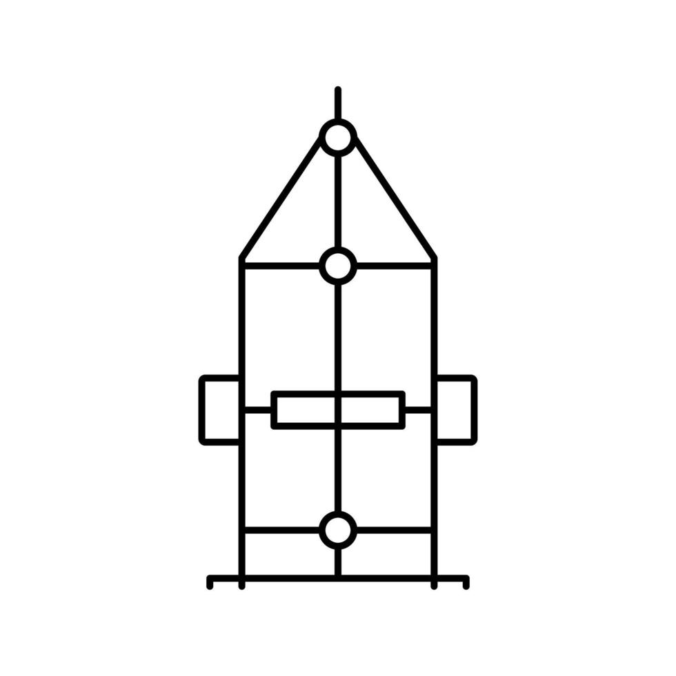 illustrazione vettoriale dell'icona della linea del rimorchio del carrello