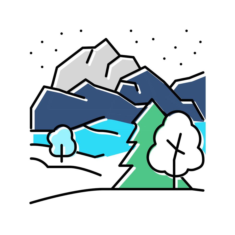 natura inverno colore icona vettore illustrazione