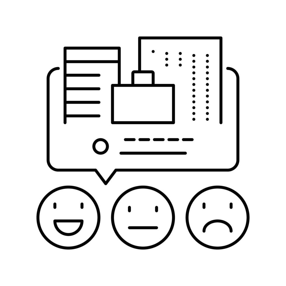 recensioni illustrazione vettoriale icona linea servizi aziendali