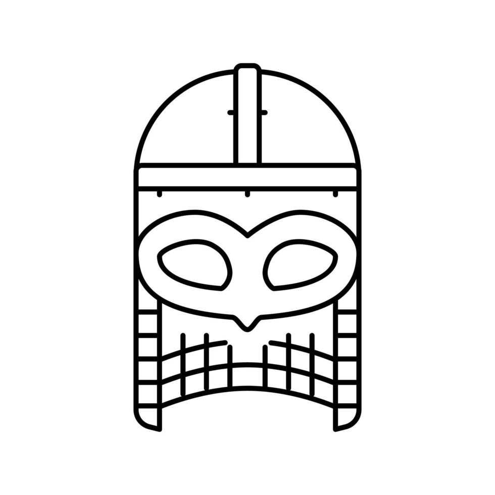 casco vichingo Svezia linea icona vettore illustrazione