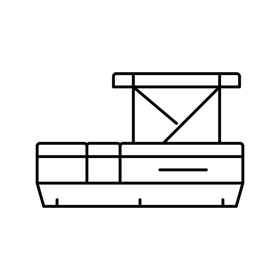 illustrazione vettoriale dell'icona della linea della barca del pontone