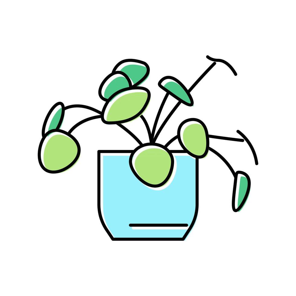 illustrazione vettoriale dell'icona del colore della pianta d'appartamento naturale della pianta